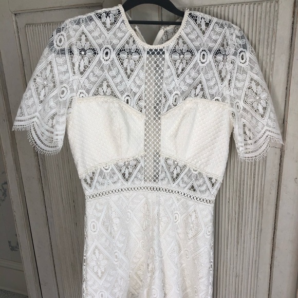 Alexis lace trimmed white romper - Picture 1 of 4